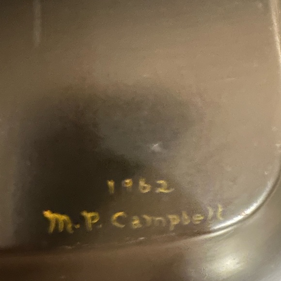 Vintage Hand Painted MCM Metal TOLEWARE TRAY Vibrant Floral Signed Campbell 1962 - Picture 7 of 7